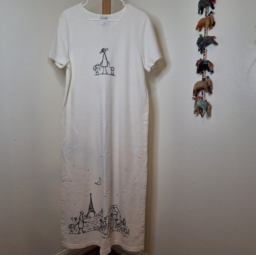 Vintage Cité Parisian Scene Dress